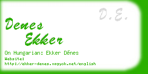 denes ekker business card